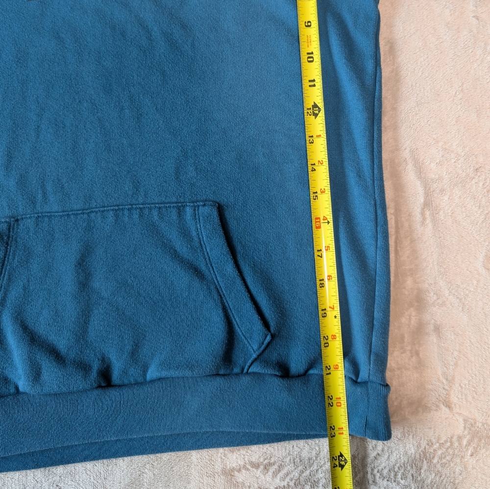 Victoria's Secret VS PINK Hoodie Sweatshirt Teal Black Spellout Logo XS Campus image 5